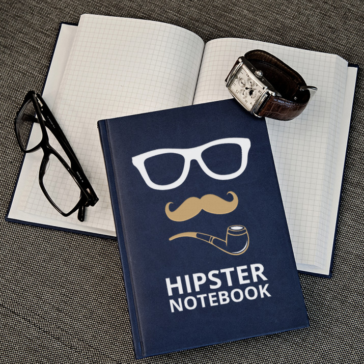 Hipster - Notizbuch A5 mit Aufdruck